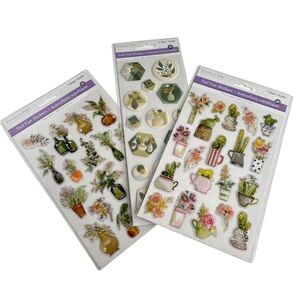 💕 Foil Fun Plant Floral Stickers Three New For Junk Journals Art & Crafts